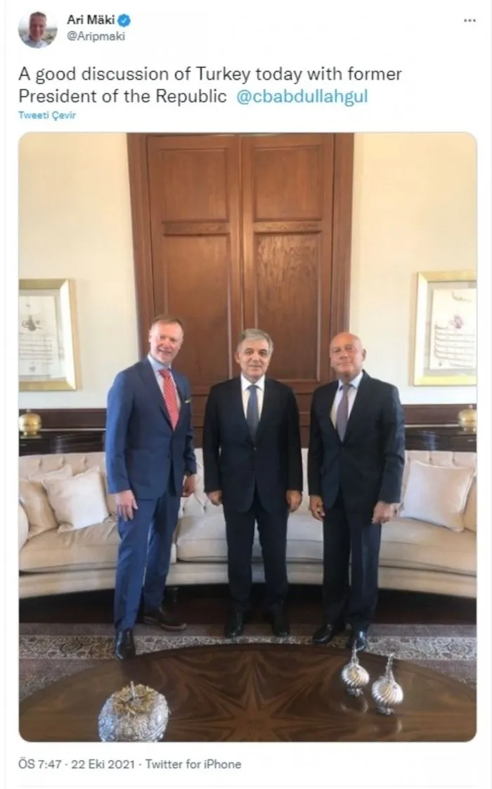 Başkan Erdoğan ateş püskürmüştü! ’Osman Kavala serbest bırakılsın’ çağrısı yapan büyükelçi soluğu Abdullah Gül’ün yanında aldı