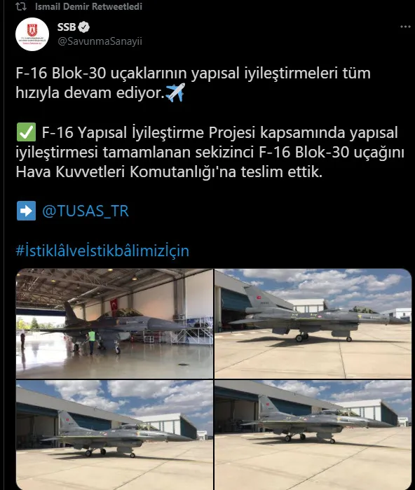 8 F-16 savaş uçağı Hava Kuvvetleri Komutanlığı'na teslim edildi - 4