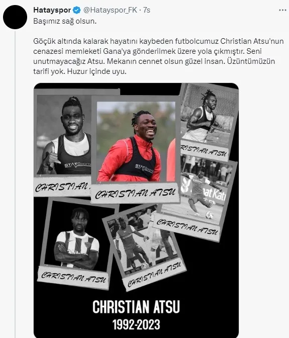 Hatayspor acı haberi duyurdu: İki oyuncu hayatını kaybetti