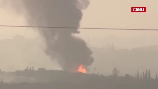 Gazze’de ağır bombardıman! Vurulan yerlerden alevler yükseliyor
