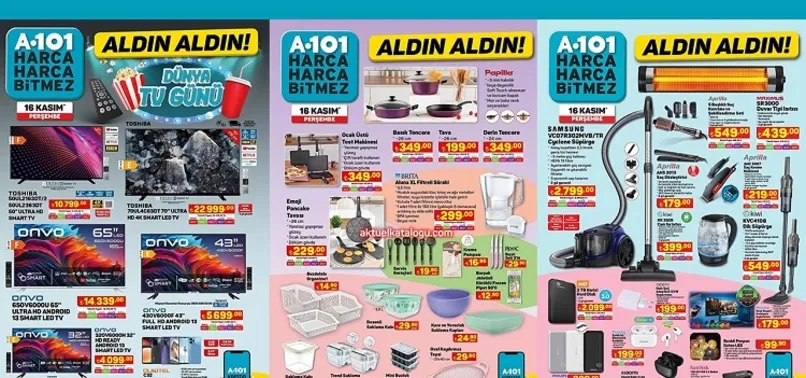 A101 21 Kasım aktüel ürünler kataloğu yayınladı! A101 afişinde Elektrikli ısıtıcı 439 TL, Saç düzleştirici 179 TL, Samsung Cyclone Süpürge 2.799 TL’den satışa sunuluyor
