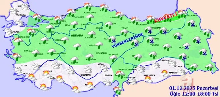 Kar İstanbul'un kapısında! Lapa lapa yağış tarihi belli: Don, sağanak, sis, pus... Hepsi haritada 13