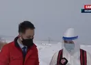 Karlı yolları aşarak aşı yapıyorlar