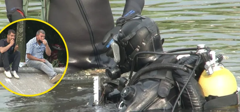 İlginç an: Dalgıç polisler derede silah aradı! Vatandaşlar çekirdek çitleyerek izledi