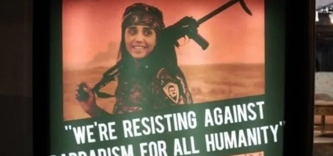 İngiltere’de YPG’li teröristin posterleri otobüs duraklarına asıldı