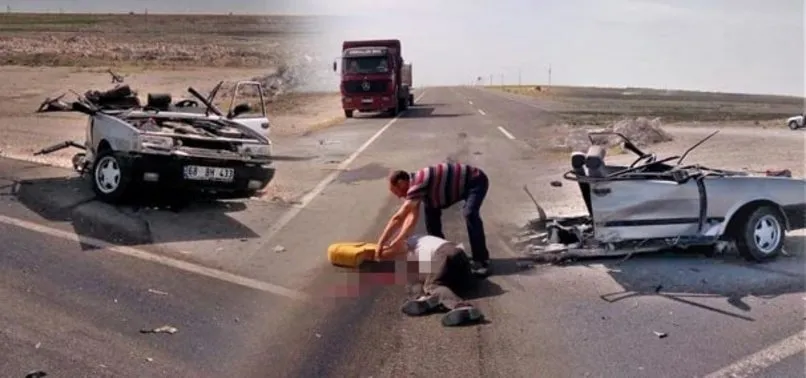 Aksaray'daki kazada otomobil ortadan ikiye bölündü