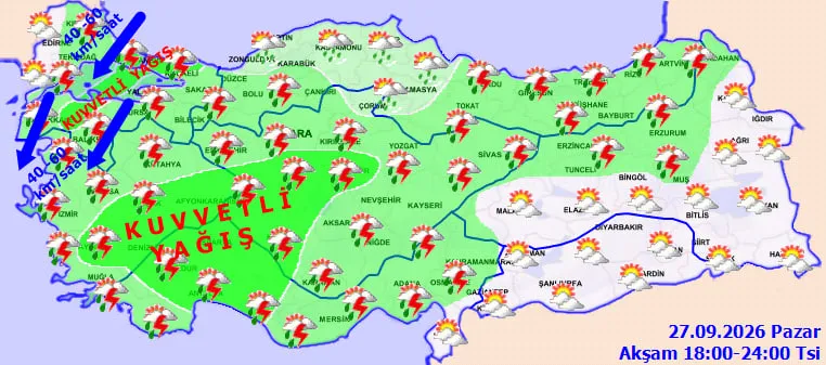 Meteoroloji 5 günlük haritayı paylaştı! İstanbul'da yağış için kritik saat: Fırtına 70 km/s'ye ulaşacak - 2