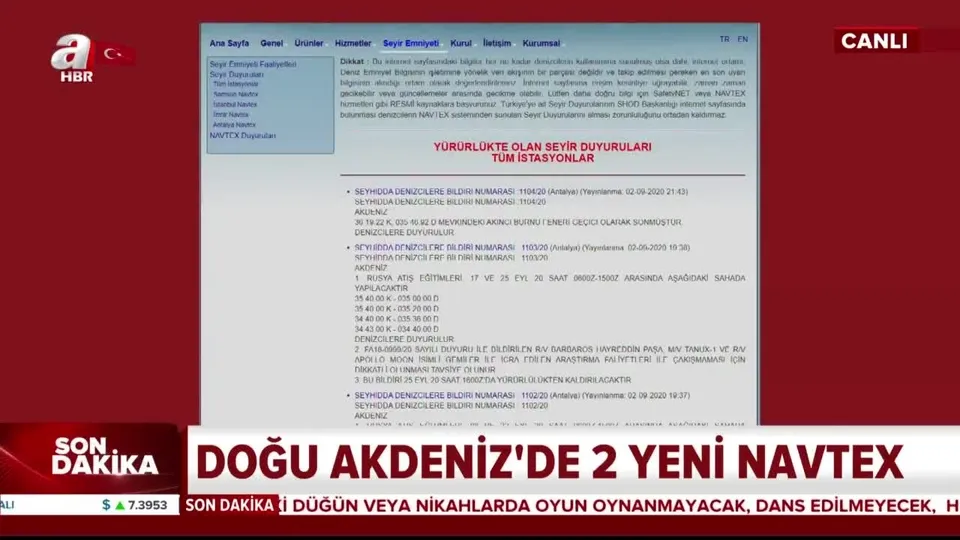 Doğu Akdeniz’de 2 yeni Navtex