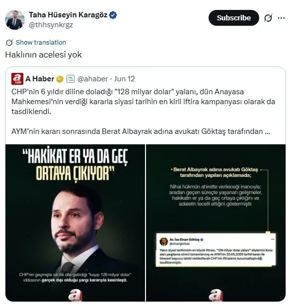 Gazeteci Taha Hüseyin Karagöz (Fotoğraf - X platformu - ekran görüntüsü)