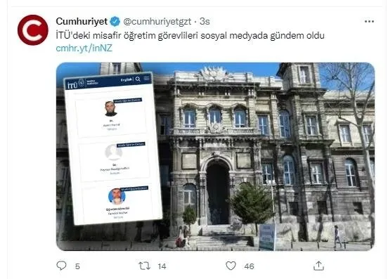 İTÜ’den misafir araştırmacılar Doç. Dr. Farrukh Mazhar ve Aamir Hamid ile ilgili açıklama: İTÜ için tek kriter bilimsel başarı