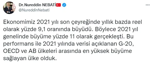 Son dakika: Hazine ve Maliye Bakanı Nureddin Nebati'den büyüme açıklaması - 3