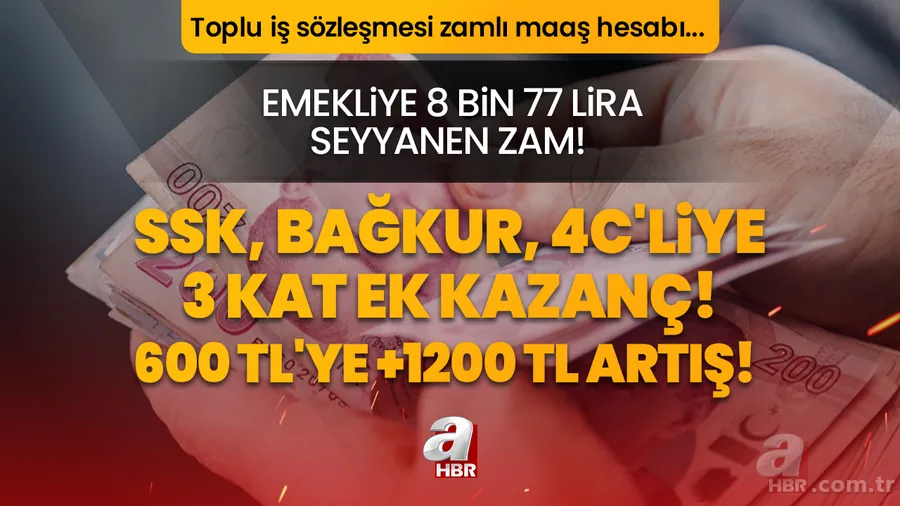 Toplu İş Sözleşmesiyle memura %70'lik zam! 4C'liye 3 kat ek kazançla 600 TL'ye +1200 TL! Emekli memura 8.077 lira seyyanen artış! 1