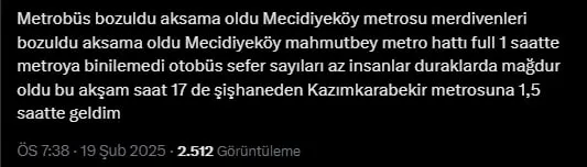 İstanbul'da kar yağışı toplu taşımayı vurdu! Metro ve metrobüs duraklarında izdiham | İmamoğlu'na tepki yağdı... 12