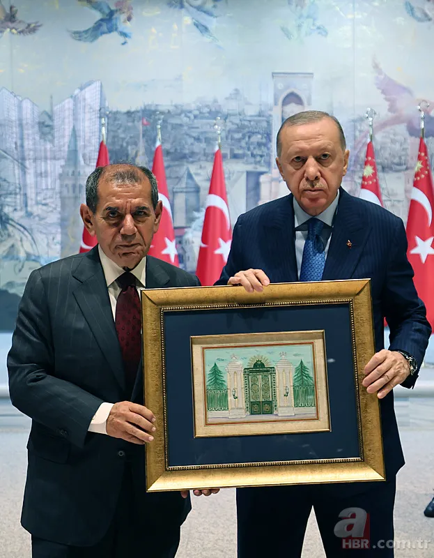 Başkan Erdoğan Galatasaray'ı kabul etti! Osimhen formasını hediye etti 8