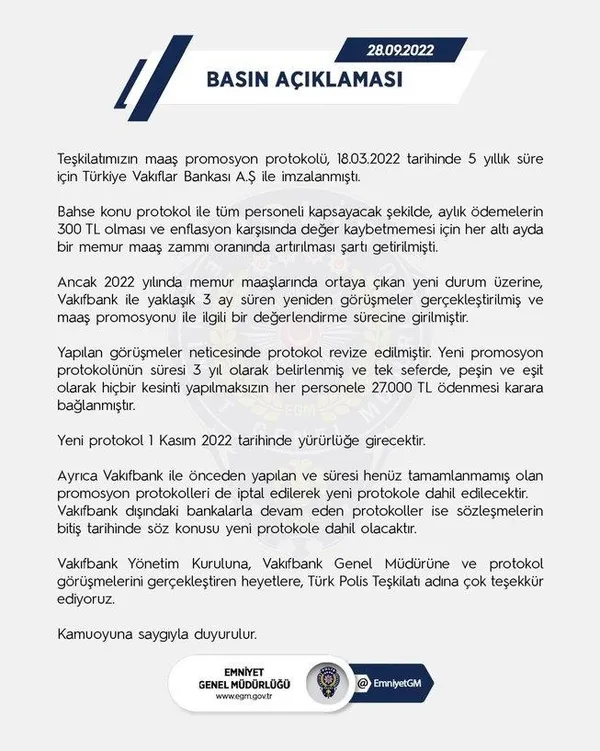 EGM duyurdu! Polislere verilecek promosyon belli oldu