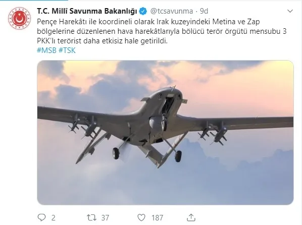 Metina ve Zap bölgelerinde 3 terörist etkisiz hale getirildi - 1