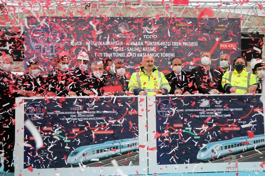 Ulaştırma ve Altyapı Bakanı Adil Karaismailoğlu İzmir-Afyonkarahisar-Ankara YHT tünel kazı başlangıç törenine katıldı 10