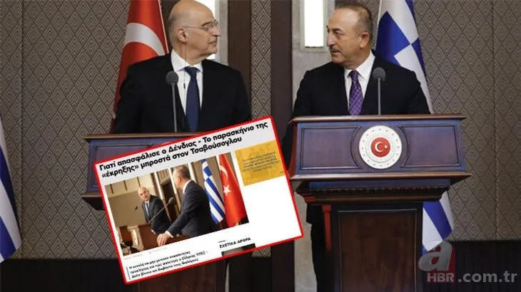 Dışişleri Bakanı Mevlüt Çavuşoğlu ve Yunan Mevkidaşı Nikos Dendias'ı manşetten verdiler! Yunan medyasında skandal ifadeler