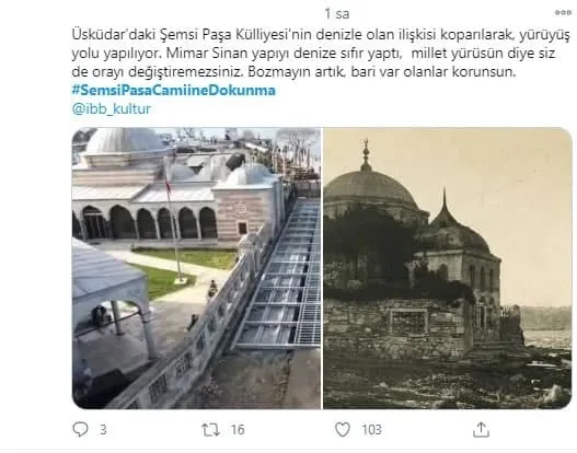 İBB’den Kuşkonmaz Camii’nde skandal çalışma! Tepki yağıyor