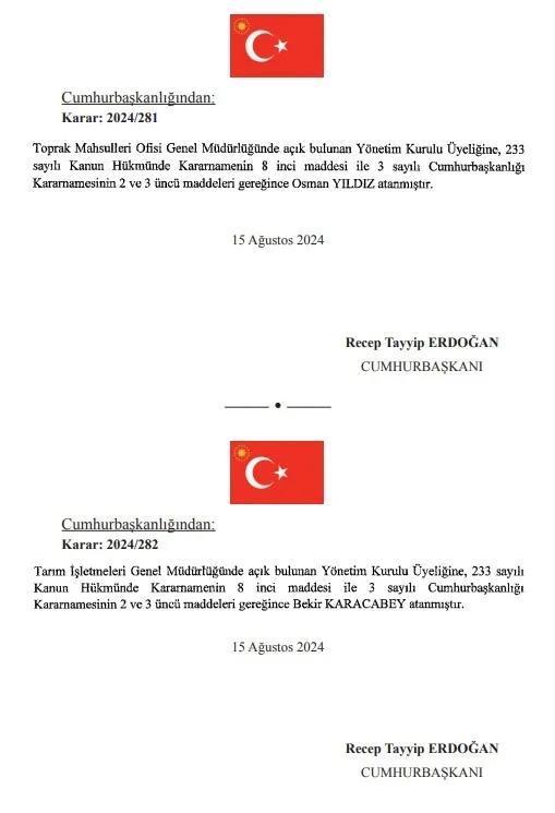 Atama kararları Resmi Gazete'de yayımlandı!