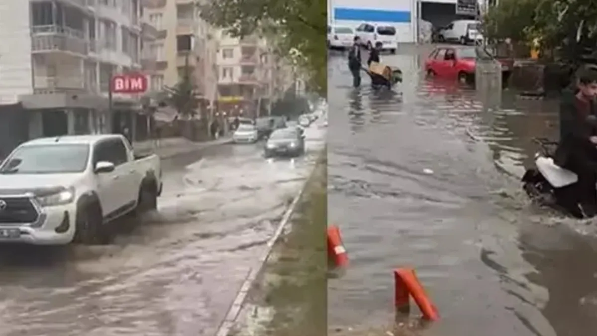 Batman'da sağanak yağış nedeniyle yollar göle döndü, sürücüler zor anlar yaşadı