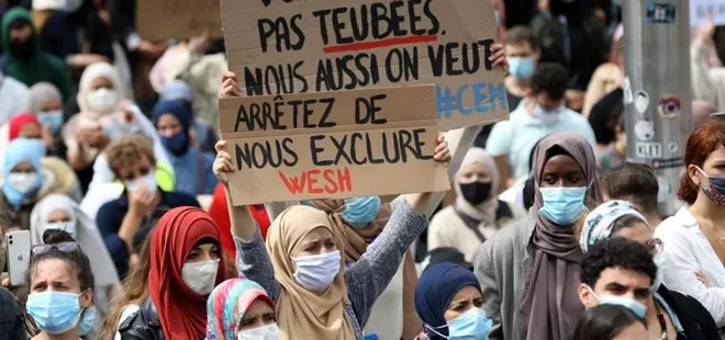 Fransa’da kadınlar müsabakalarda başörtüsü yasağını protesto etti