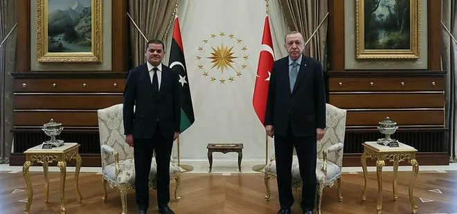 Başkan Erdoğan Libya Başbakanı Abdülhamid Dibeybe onuruna akşam yemeği verdi