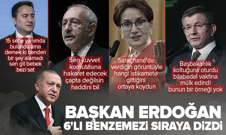 Başkan Erdoğan 6’lı masayı sıraya dizdi