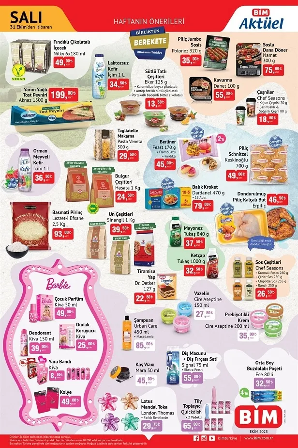 7 Kasım BİM aktüel ürünler kataloğu yayınladı! BİM afişinde 1,5 kg tost peyniri 219 TL’den, süt 22,75 TL’den, dev kağıt havlu 45 TL’den satılacak