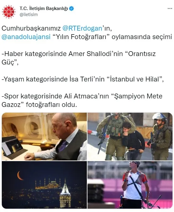 Başkan Erdoğan AA’nın Yılın Fotoğrafları oylamasına katıldı