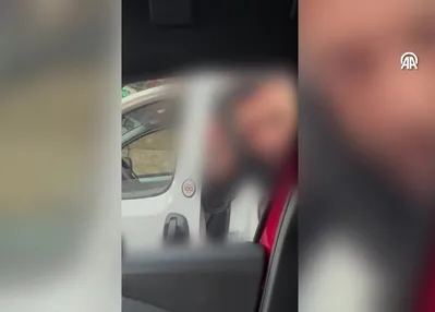 Kadın sürücünün aracına zarar veren...