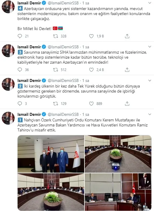Savunma Sanayii Başkanı İsmail Demir'den Azerbaycan'ın destek mesajı: Savunma sanayimiz Azerbaycan'ın emrinde - 1