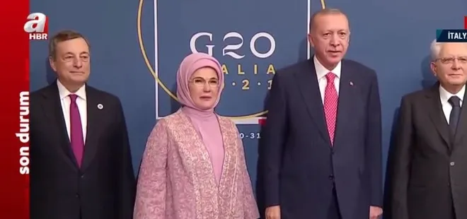 Başkan Erdoğan G20 zirvesi için gittiği İtalya’da akşam yemeğine katıldı! İşte o anlar...