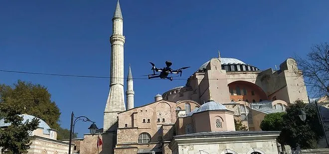 Sultanahmet ve Ayasofya'da dronelar havalandı! Tek tek tespit edildi