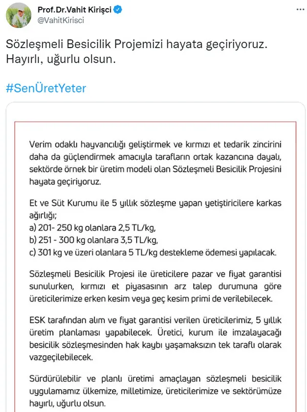 tarim-ve-ormancilik-bakani-vahit-kirisciden-sozlesmeli-besicilik-projesi-aciklamasi-anlasma-yapanlar-icin-deta-1662461356815.jpg Tarım ve Ormancılık Bakanı Vahit Kirişci'den Sözleşmeli Besicilik Projesi açıklaması! Anlaşma yapanlar için detaylar paylaşıldı - 3