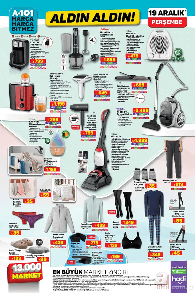 19 Aralık A101 Aktüel Katalog! Aktüel ürünler listesinde hangi ürünler var? Halı yıkama makinesi, meyve sıkacağı, ısıtıcı 4