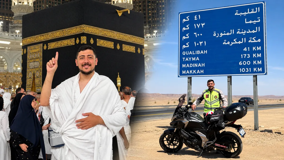 Motosikletiyle umreye gitti! Amasyalı genç: Suudiler Cumhurbaşkanımız için dua ediyor