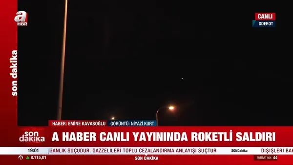 A Haber canlı yayınında sıcak anlar! İşte roketli saldırı anı
