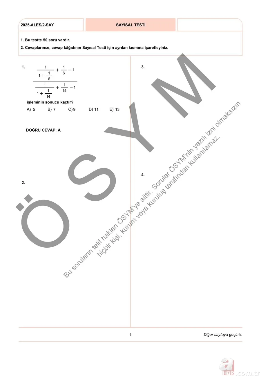 ALES/2 2025 A-B-C-D soru cevap kitapçığı EKRANI | ALES kitapçığı yayınlandı mı? Sonuçları kaç yıl geçerli? 3