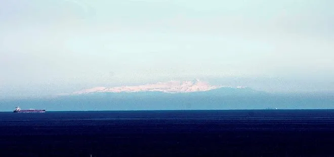 Tekirdağ’dan Uludağ’ın karlı zirvelerinin fotoğrafı çekildi