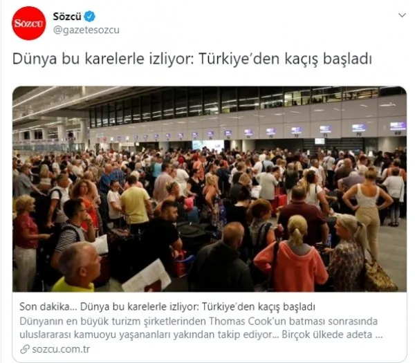Mağdur olan İngiliz turistler ülkesine dönerken Sözcü yine bir skandala imza attı