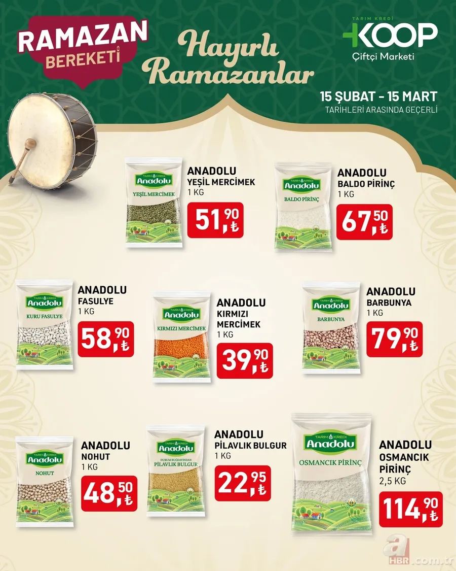 Tarım Kredi'de Ramazan Bereketi başladı! Uygun fiyatlar mutfağınızı dolduracak: Un 84.50 TL, mercimek 39.90 TL... 10