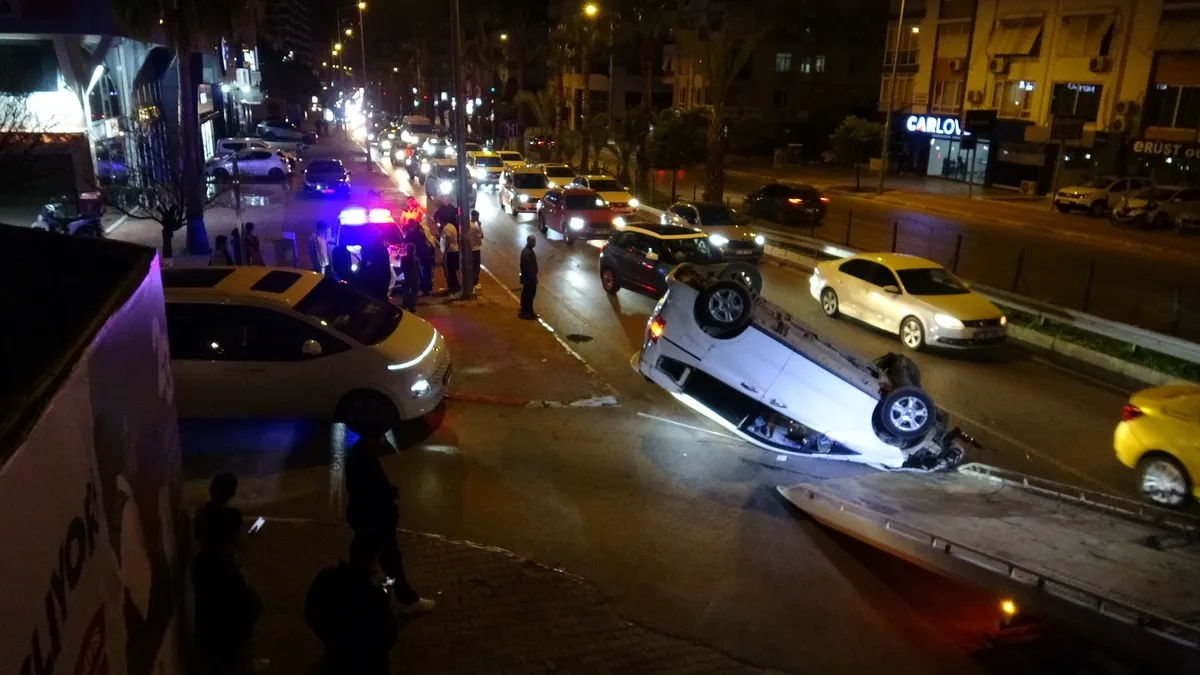 Taklalar atan araçtan burnu bile kanamadan çıktı