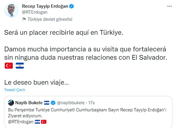 Son dakika: Başkan Erdoğan’dan El Salvador Devlet Başkanı Nayib Bukele’ye cevap! Büyük mutluluk duyacağız