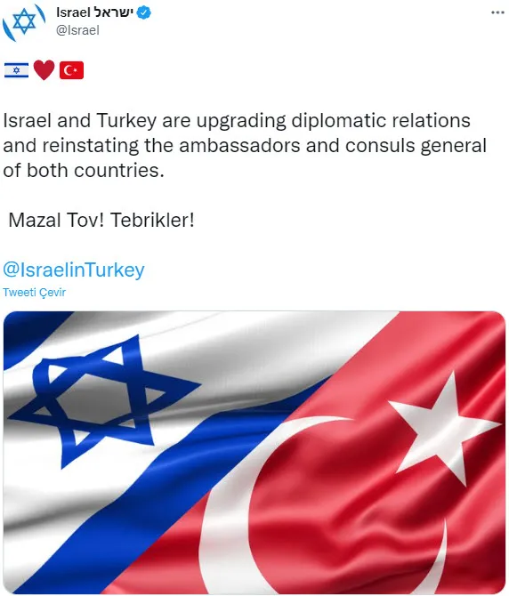 Son dakika: İsrail’den flaş Türkiye açıklaması! Görevlerine iade edilecekler