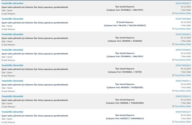 İŞKUR yılın son alımlarını paylaşıyor! İlkokul mezunu 5.234 personel alımı başladı! İşte temizlik görevlisi şartları