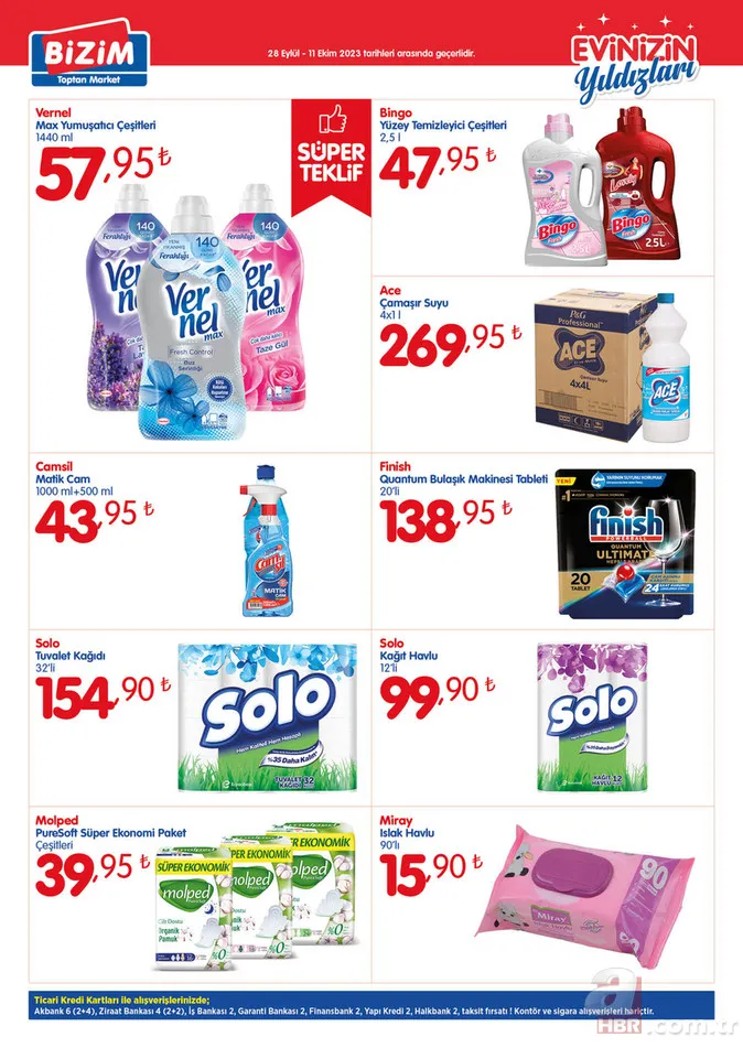 28 Eylül Bizim Toptan Market indirim kataloğu yayınlandı! 2 kg kaşar peynir 285 TL, 3 kg çay 267 TL, 3 kg çay 267 TL, 50’li karton bardak 12.46 TL’den satışa sunuluyor 6