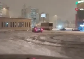 Kayseri'de karda drift pahalıya mal oldu