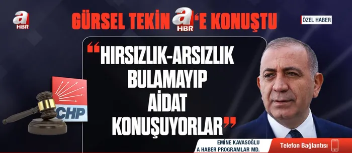 Gürsel Tekin A Haber'e konuştu (A Haber ekran görüntüsü)