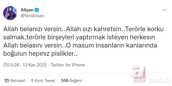 İstiklal Caddesi’ndeki hain terör saldırısı sonrası sanat dünyası tek yürek oldu! “Bebek katilleri sizin insanlığınız yok” 7